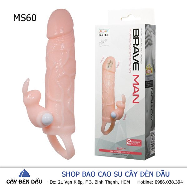 Bao cao su đôn dên Brave Men rung 2 đầu siêu sướng