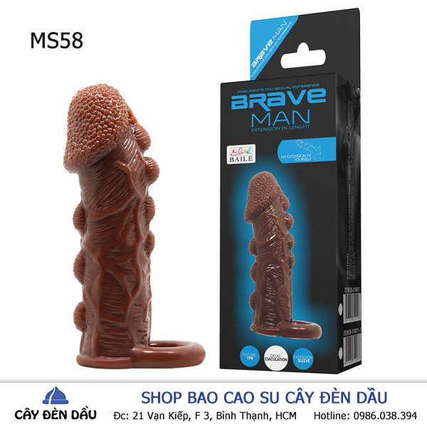 Bao cao su đôn dên có dây đeo Brave Man silicon mềm mịn