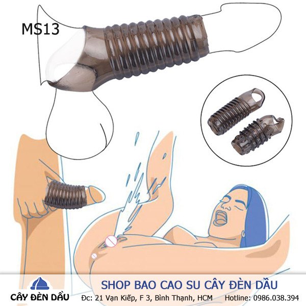 Bao cao su đôn dên khúc giữa có quai đeo chống tuột