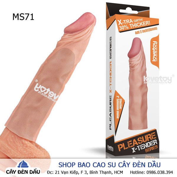 Bao cao su đôn dên Lovetoy làm dài 5cm cho dương vật