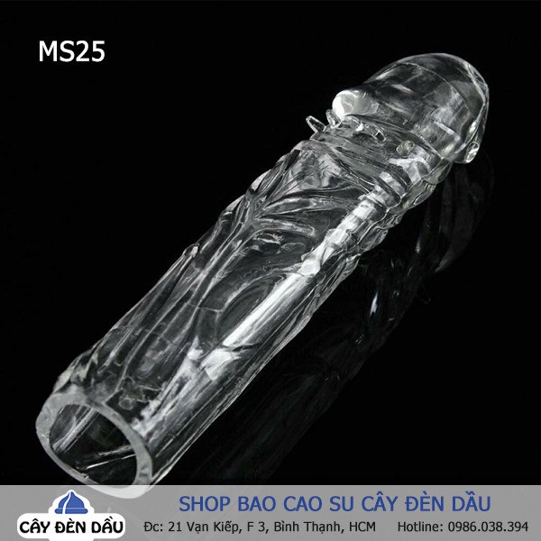 Bao cao su đôn dên tăng kích thước kiểu trơn trong suốt