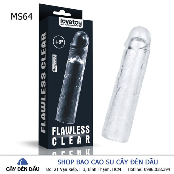 Bao cao su đôn dên trong suốt Lovetoy cậu nhỏ dài thêm 5cm