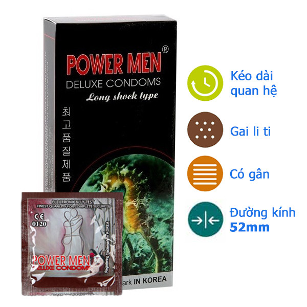 Bao cao su Powermen cá ngựa – Kéo dài thời gian có gân gai