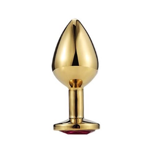 Phích inox cắm hậu môn Anal Toy màu vàng đính đá