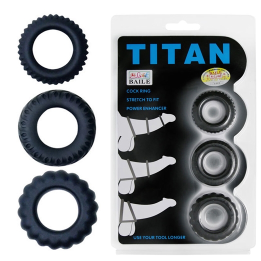 Vòng đeo dương vật Titan bộ 3 chiếc chống xuất tinh sớm
